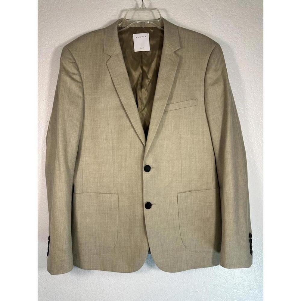 Men’s Sandro Paris Jupiter WoolTan Tailored Blazer Jacket Work Office